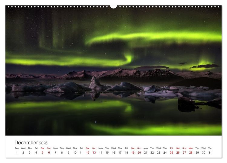 Produktbild: Iceland Aurora - Night Photography by Tony Prower (High Quality Premium Wall Calendar 2026 DIN A2 landscape),CALVENDO 12 Month Wall Calendar