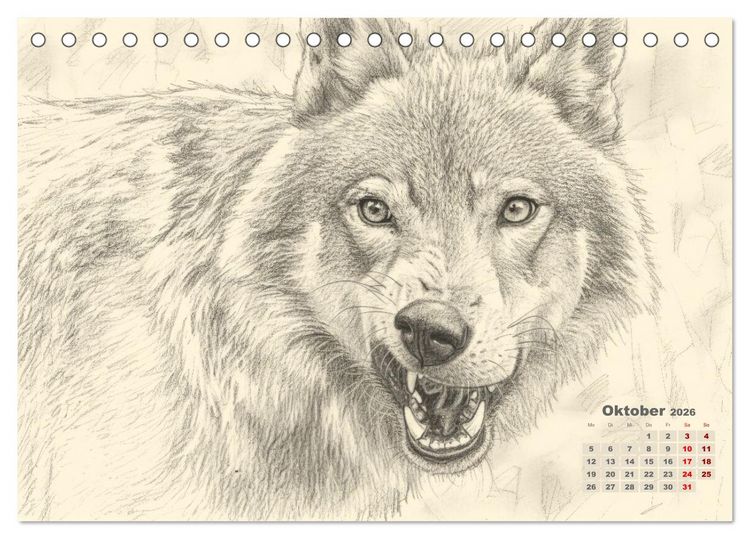 Produktbild: Wilde Seelen - Tierische Momente in Graphit (Tischkalender 2026 DIN A5 quer), CALVENDO Monatskalender