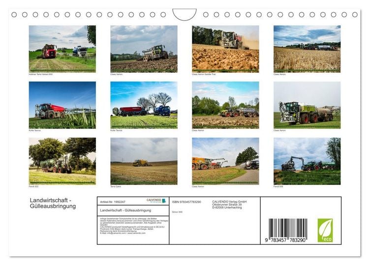 Produktbild: Landwirtschaft - G&uuml;lleausbringung (Wandkalender 2026 DIN A4 quer), CALVENDO Monatskalender