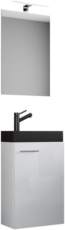 Produktbild: 3tlg Waschtisch Slito SP Toilette schmal Schwarz