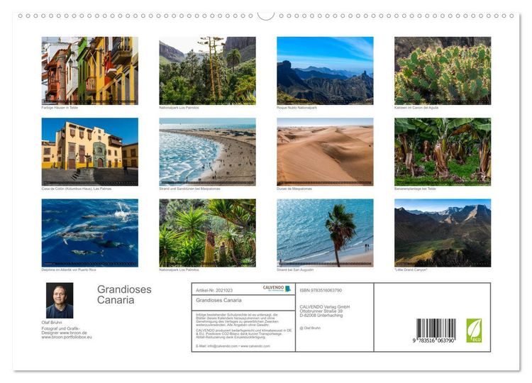 Produktbild: Grandioses Canaria (hochwertiger Premium Wandkalender 2026 DIN A2 quer), Kunstdruck in Hochglanz