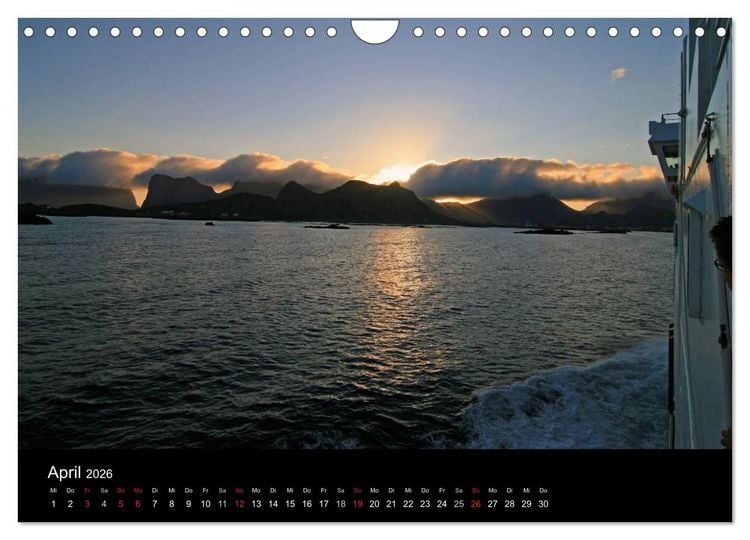 Produktbild: Hurtigruten - Entlang der norwegischen K&uuml;ste (Wandkalender 2026 DIN A4 quer), CALVENDO Monatskalender