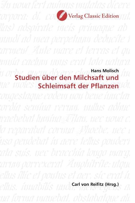 Produktbild: Molisch, H: Studien &uuml;ber den Milchsaft und Schleimsaft der P