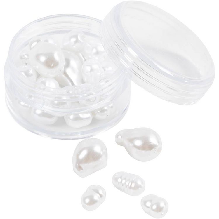 Produktbild: Creativ Company Wachsperlen, Oval, D 6-14 mm, Lochgr&ouml;&szlig;e 1,3-1,5 mm, 30 Stk