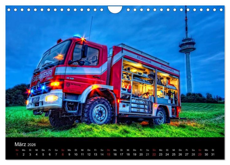Produktbild: Feuerwehr Braunschweig (Wandkalender 2026 DIN A4 quer), CALVENDO Monatskalender