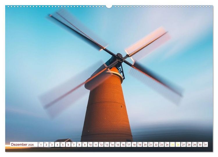 Produktbild: Die Poesie und Kraft des Windes - Windkraft in Bewegung (hochwertiger Premium Wandkalender 2026 DIN A2 quer), Kunstdruck in Hochglanz