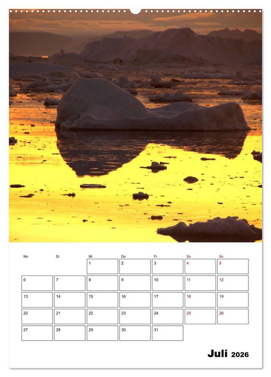 Produktbild: Die Eisberge von Ilulissat (Wandkalender 2026 DIN A2 hoch), CALVENDO Monatskalender