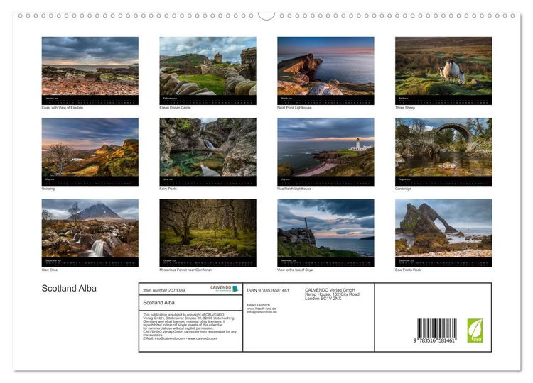 Produktbild: Scotland Alba (High Quality Premium Wall Calendar 2026 DIN A2 landscape),CALVENDO 12 Month Wall Calendar