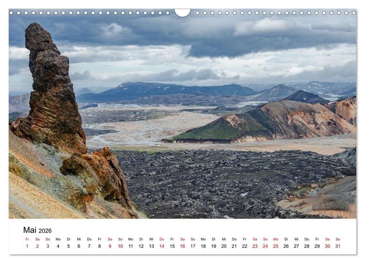 Produktbild: Island, Landmannalaugar: Regenbogenberge (Wandkalender 2026 DIN A3 quer), CALVENDO Monatskalender