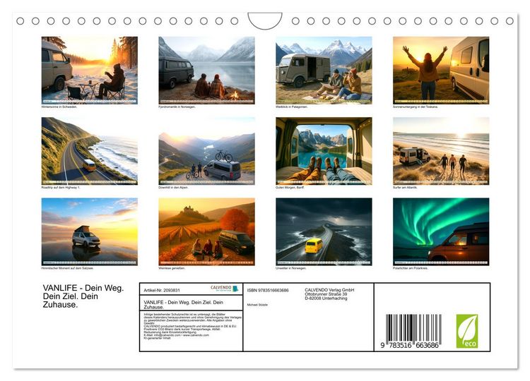 Produktbild: VANLIFE - Dein Weg. Dein Ziel. Dein Zuhause. (Wandkalender 2026 DIN A4 quer), CALVENDO Monatskalender