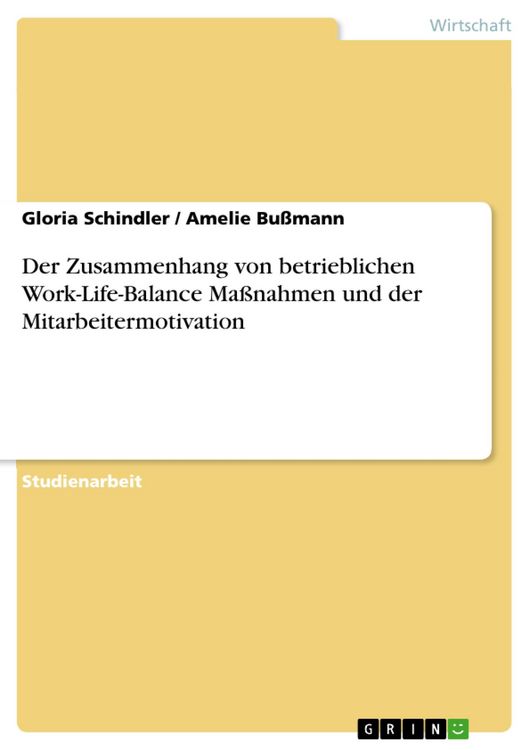 Produktbild: Der Zusammenhang von betrieblichen Work-Life-Balance Ma&szlig;nahmen und der Mitarbeitermotivation