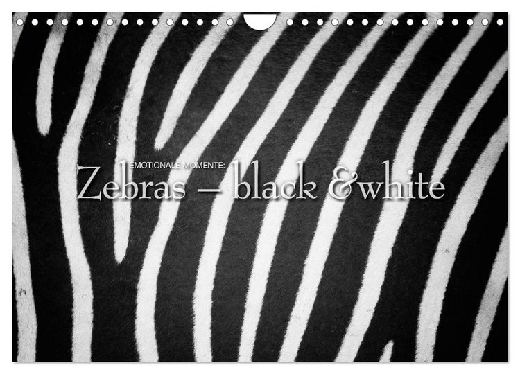 Produktbild: Emotionale Momente: Zebras - black & white. (Wandkalender 2026 DIN A4 quer), CALVENDO Monatskalender