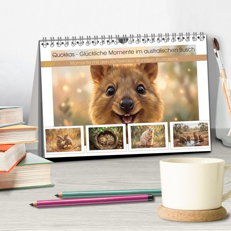 Produktbild: Quokkas - Gl&uuml;ckliche Momente im australischen Busch (Tischkalender 2027 DIN A5 quer), CALVENDO Monatskalender