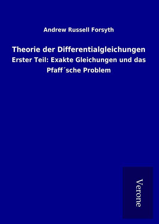 Produktbild: Theorie der Differentialgleichungen