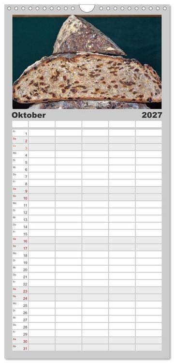 Produktbild: Familienplaner 2027 - Mein Brotkalender mit 5 Spalten (Wandkalender, 21 x 45 cm) CALVENDO