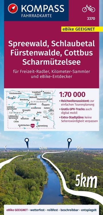 Bild vom Artikel KOMPASS Fahrradkarte 3370 Spreewald, Schlaubetal, Fürstenwalde, Cottbus, Scharmützelsee mit Knotenpunkten 1:70.000 vom Autor 