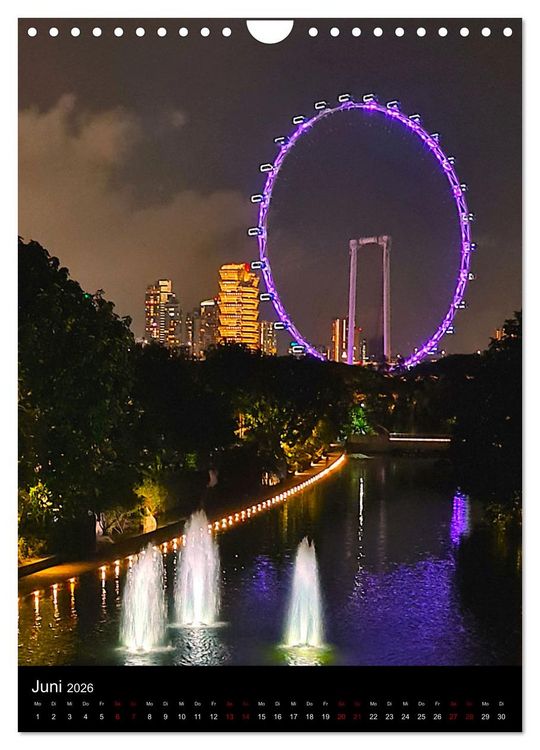 Produktbild: Singapur - Faszinierende Lichterwelt Marina Bay (Wandkalender 2026 DIN A4 hoch), CALVENDO Monatskalender