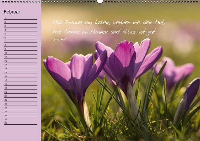 Produktbild: Blumengartenjahr - Geburtstagskalender mit sch&ouml;nen Zitaten (Wandkalender immerw&auml;hrend DIN A2 quer)