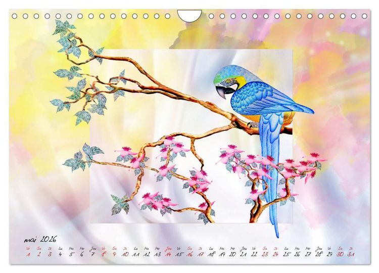 Produktbild: Dessins de perroquets (Calendrier mural 2026 DIN A4 vertical), CALVENDO calendrier mensuel
