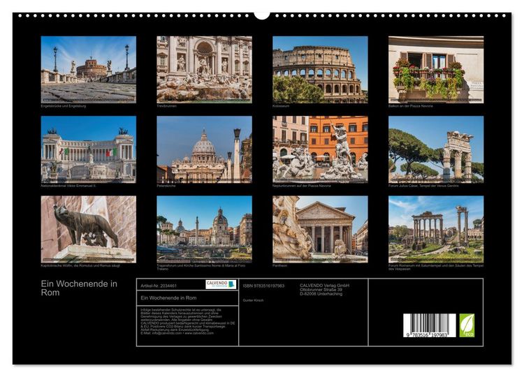 Produktbild: Ein Wochenende in Rom (hochwertiger Premium Wandkalender 2026 DIN A2 quer), Kunstdruck in Hochglanz