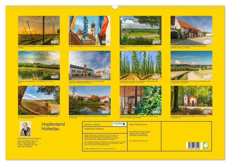 Produktbild: Hopfenland Holledau (Wandkalender 2026 DIN A2 quer), CALVENDO Monatskalender