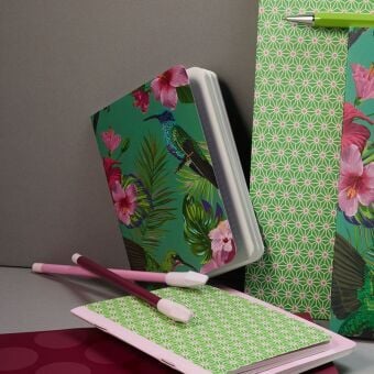 Produktbild: Heft A6 kariert, Flower Bird