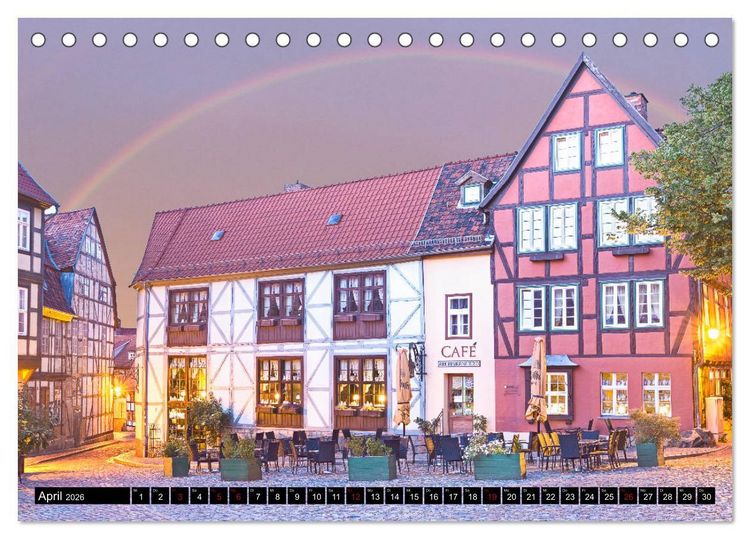Produktbild: QUEDLINBURG F&Uuml;R NACHTSCHW&Auml;RMER (Tischkalender 2026 DIN A5 quer), CALVENDO Monatskalender