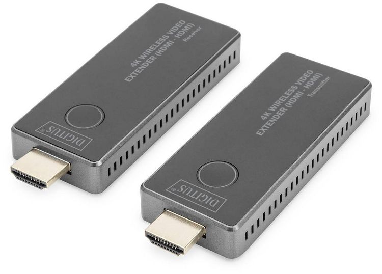Produktbild: Digitus DS-55323 HDMI-Funk&uuml;bertragung (Set) 30 m 3840 x 2160 Pixel integrierte LED-Anzeige, mobile Variante