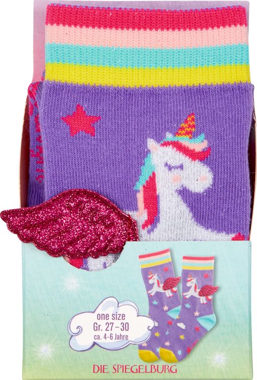Produktbild: Socken mit Fl&uuml;geln - Einhorn-Paradies, one size (Gr.27-30)