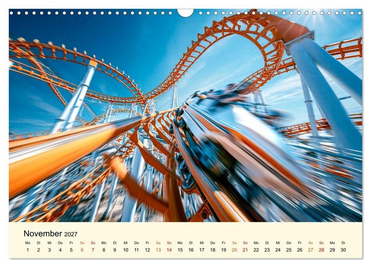 Produktbild: Achterbahn - High Tech, High Speed, High Thrill (Wandkalender 2027 DIN A3 quer), CALVENDO Monatskalender