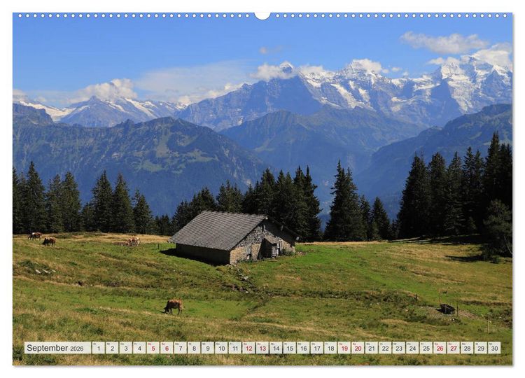 Produktbild: Bergblicke der Schweiz (Wandkalender 2026 DIN A2 quer), CALVENDO Monatskalender