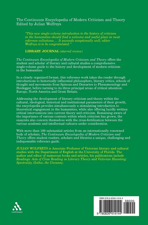 Produktbild: The Continuum Encyclopedia of Modern Criticism and Theory