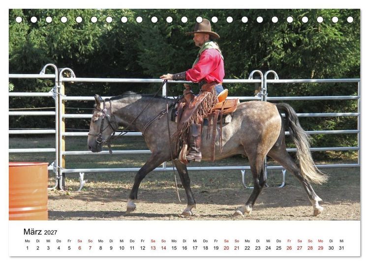 Produktbild: Getragen von Pferden, geformt vom Land - COWBOYS und Cowgirls (Tischkalender 2027 DIN A5 quer), CALVENDO Monatskalender