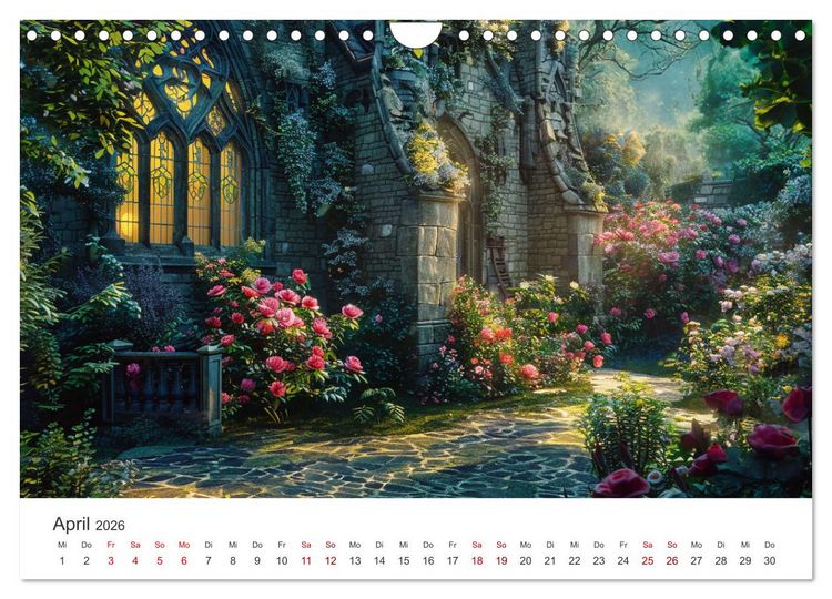 Produktbild: Verwunschene G&auml;rten - Eine Zeitreise (Wandkalender 2026 DIN A4 quer), CALVENDO Monatskalender
