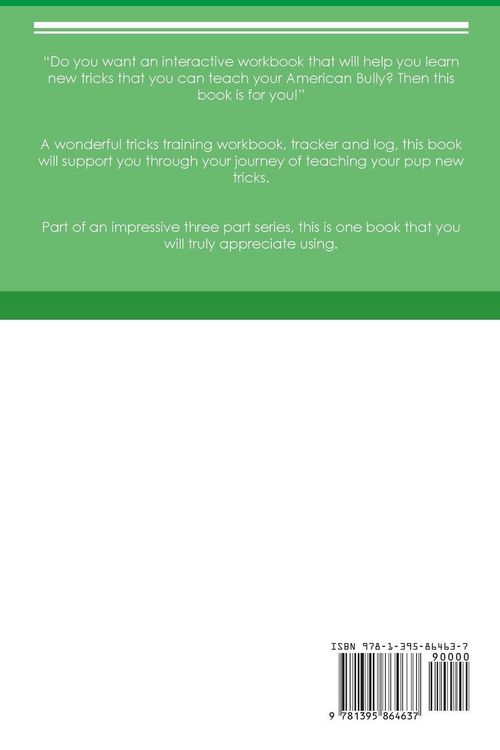 Produktbild: American Bully Tricks Training American Bully Tricks & Games Training Tracker & Workbook. Includes