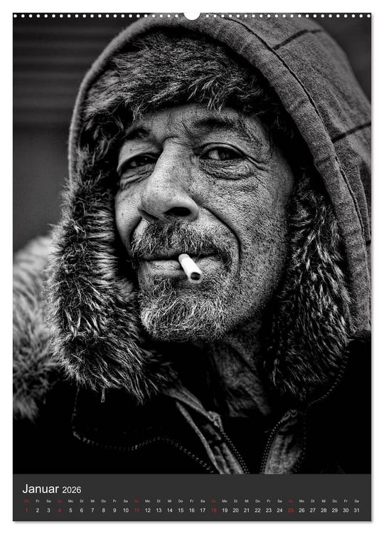 Produktbild: Obdachlos. Die Gesichter der Armut (Wandkalender 2026 DIN A2 hoch), CALVENDO Monatskalender