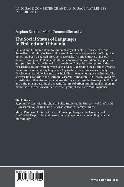 Produktbild: The Social Status of Languages in Finland and Lithuania