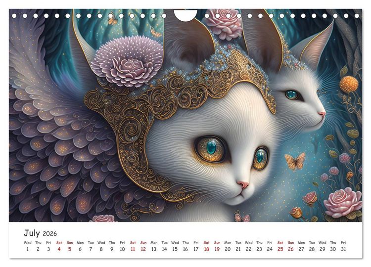 Produktbild: Fabulous creatures - In the land of mythical creatures (Wall Calendar 2026 DIN A4 landscape), CALVENDO 12 Month Wall Calendar