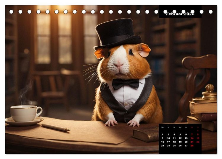 Produktbild: Meerschweinchen mal anders! (Tischkalender 2026 DIN A5 quer), CALVENDO Monatskalender