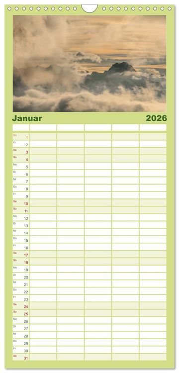Produktbild: Familienplaner 2026 - Das Oberstdorfer Allg&auml;u mit 5 Spalten (Wandkalender, 21 x 45 cm) CALVENDO