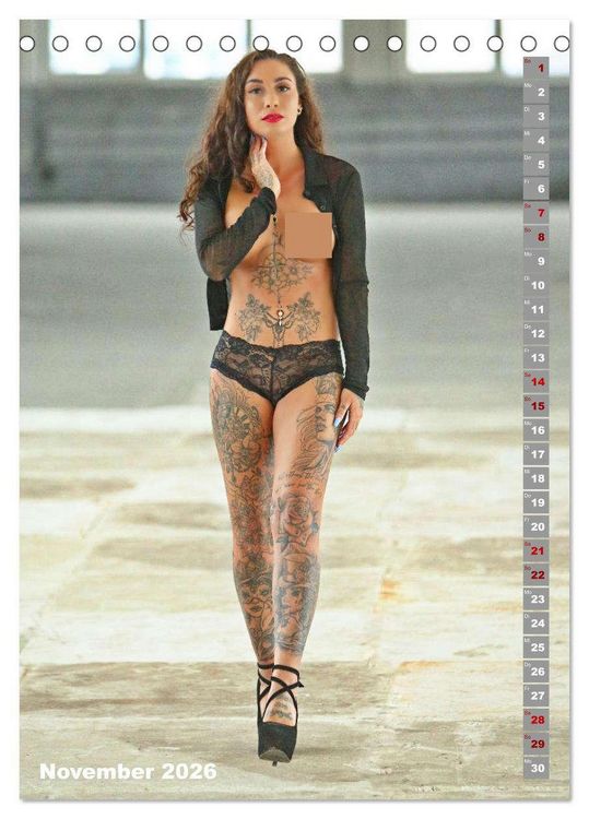 Produktbild: Beauty Tattoo Girls (Tischkalender 2026 DIN A5 hoch), CALVENDO Monatskalender