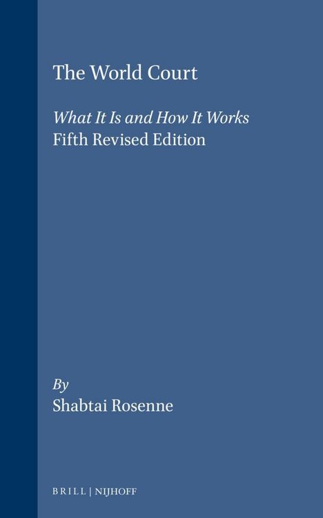 Produktbild: Rosenne, S: World Court