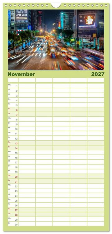 Produktbild: Familienplaner 2027 - Taipeh, Hauptstadt von Taiwan mit 5 Spalten (Wandkalender, 21 x 45 cm) CALVENDO