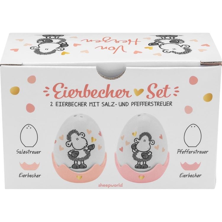 Eierbecher-Streuer-Set "Von Herzen"