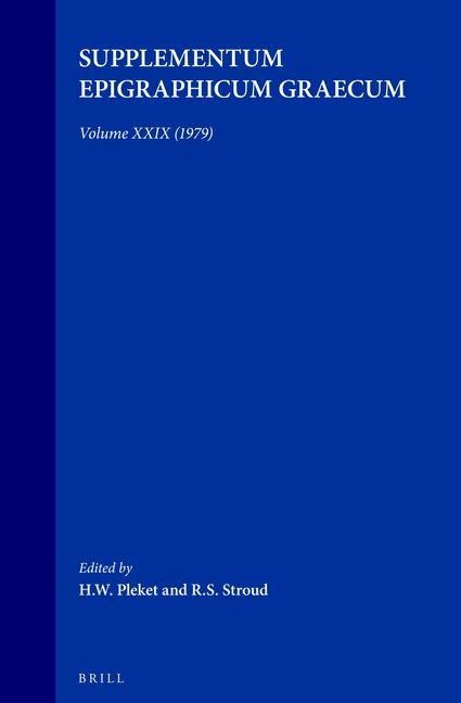 Produktbild: Supplementum Epigraphicum Graecum, Volume XXIX (1979)