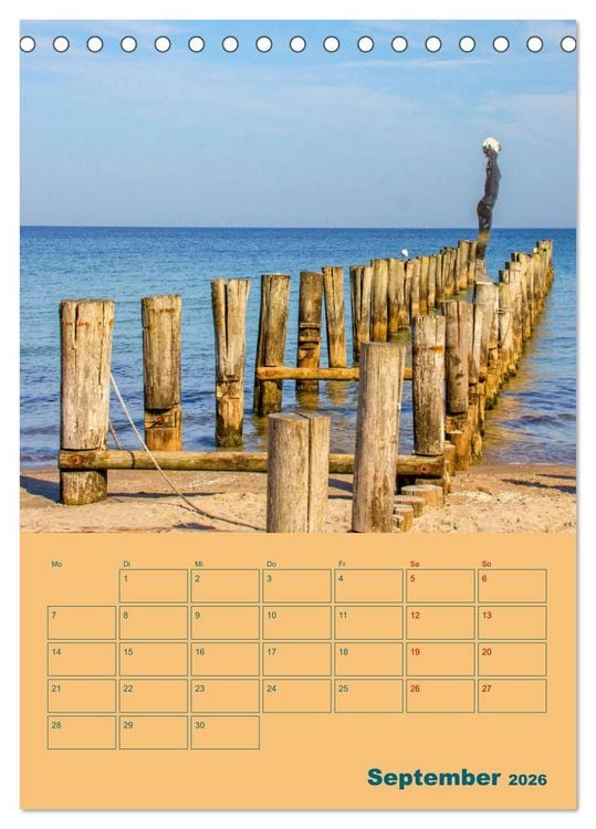 Produktbild: Fischland-Dar&szlig;-Zingst Terminplaner (Tischkalender 2026 DIN A5 hoch), CALVENDO Monatskalender