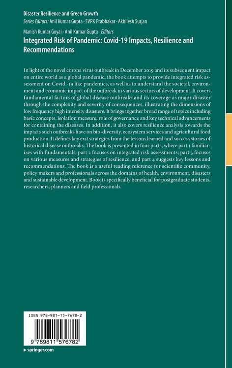 Produktbild: Integrated Risk of Pandemic: Covid-19 Impacts, Resilience and Recommendations