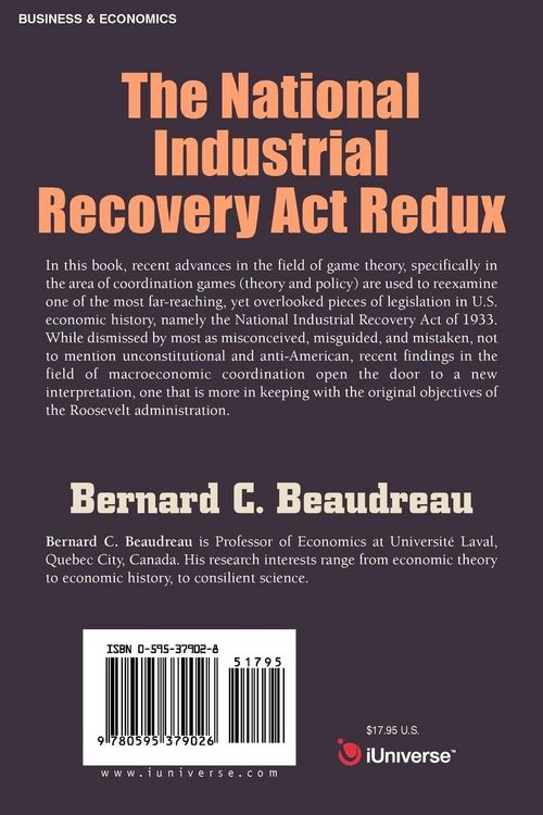 Produktbild: The National Industrial Recovery Act Redux