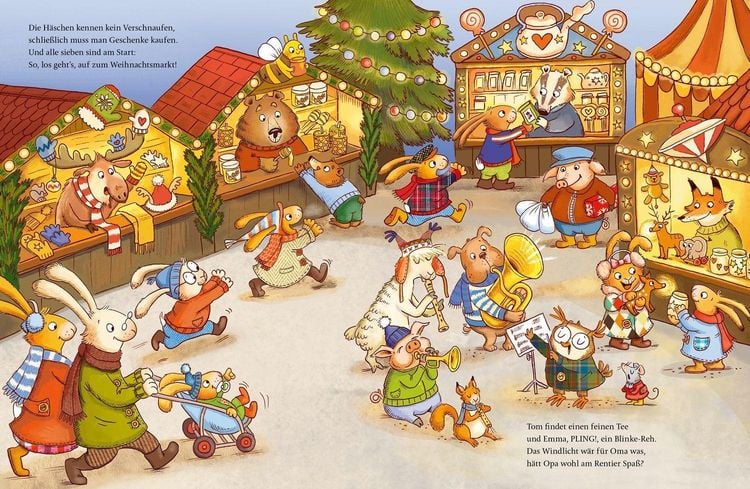 Produktbild: Wenn sieben kleine Weihnachtshasen mit Schwung durch die Adventszeit rasen