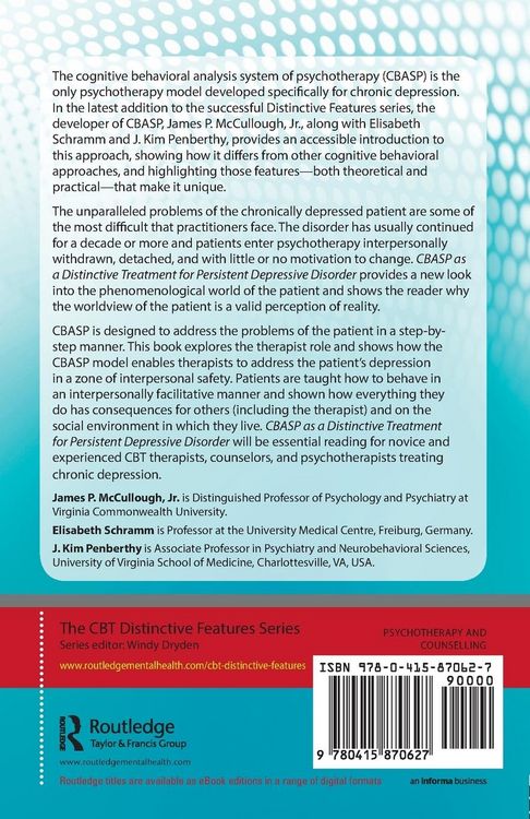 Produktbild: CBASP as a Distinctive Treatment for Persistent Depressive Disorder